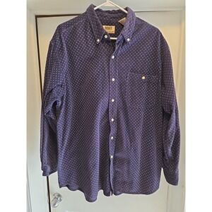 Vtg Northwest Territory Men Shirt XL Blue 100% Cotton Retro Diamond Pattern